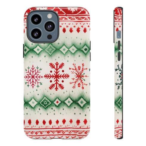 Icelandic Watercolor inspired by Christmas Sweaters - Impact Resistant Phone Case iPhone 13 Pro Max Glossy